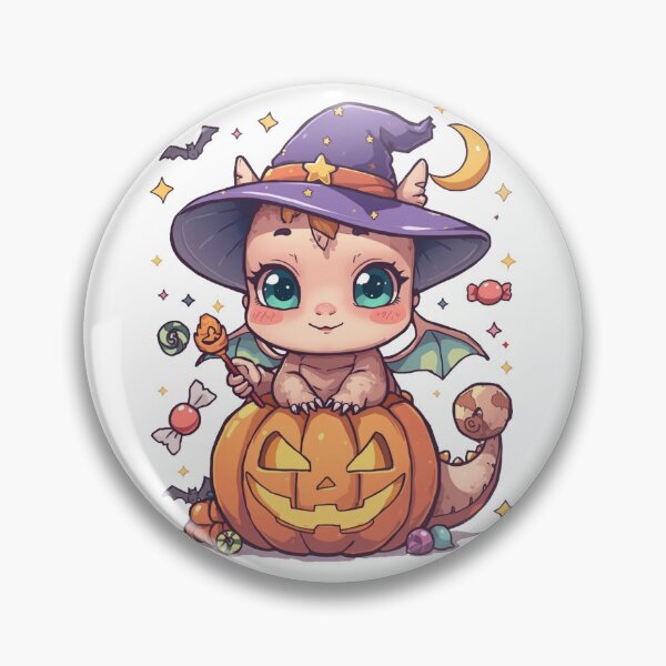 Item preview, Cute Halloween Dragon – Kawaii Magic Pumpkin designed and sold by Cavalier-org.