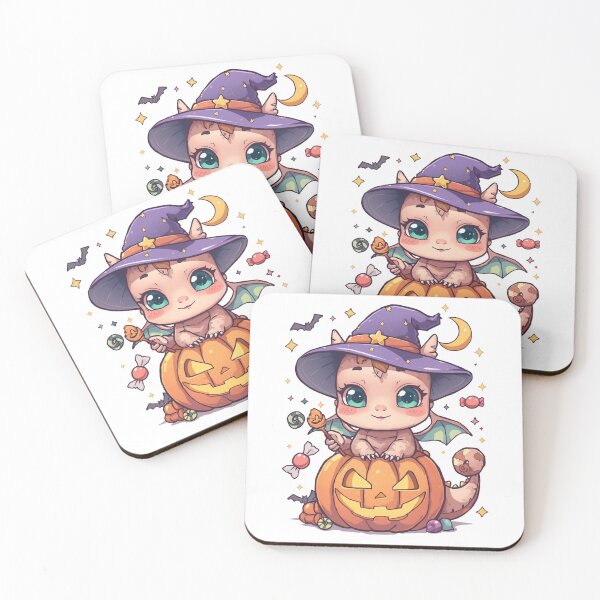 Item preview, Cute Halloween Dragon – Kawaii Magic Pumpkin designed and sold by Cavalier-org.