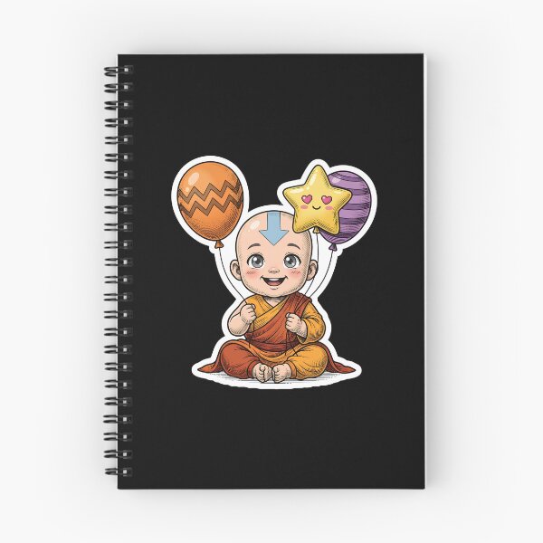 Item preview, Cute Baby Airbender Monk with Balloons Avatar ATLA Vintage Kawaii designed and sold by HealingEraInk.
