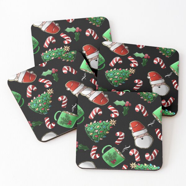 Item preview, Santa Cookies and Peppermint Cocoa black background  designed and sold by studioaudrea.
