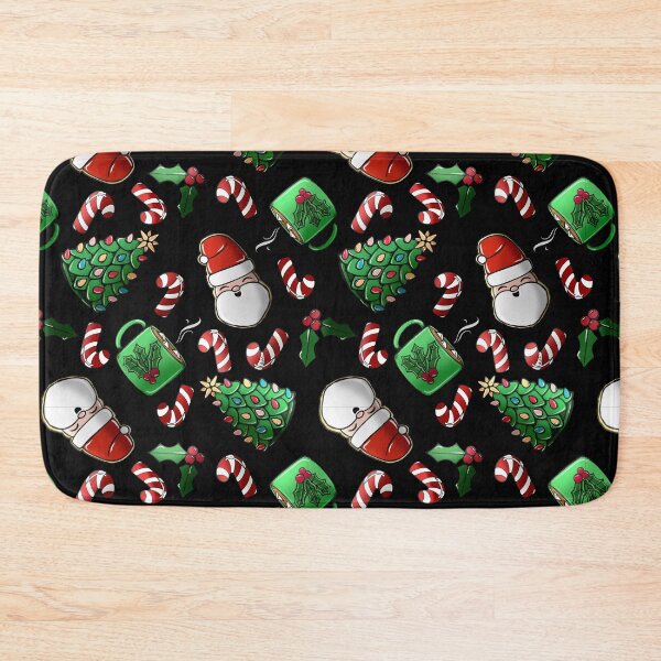 Item preview, Santa Cookies and Peppermint Cocoa black background  designed and sold by studioaudrea.