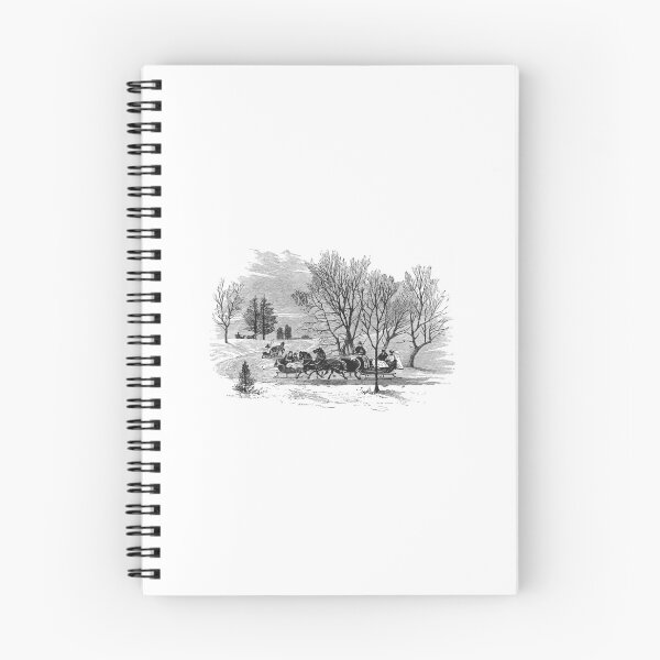 Item preview, Vintage Winter Horse Drawn Sleigh Ride Engraving designed and sold by Antique Science Press.