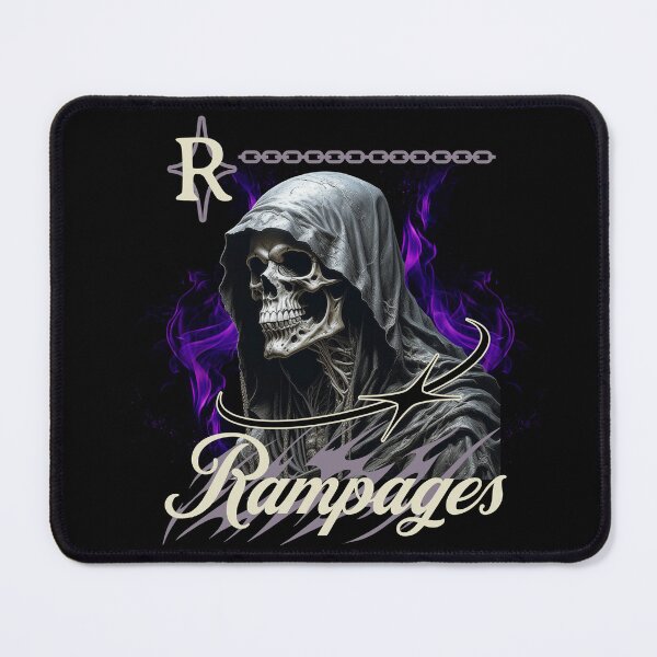 Item preview, Rampages Hooded Reaper T-Shirt | Purple Flame Skull Graphic Tee | Gothic Streetwear Shirt designed and sold by vec4u.