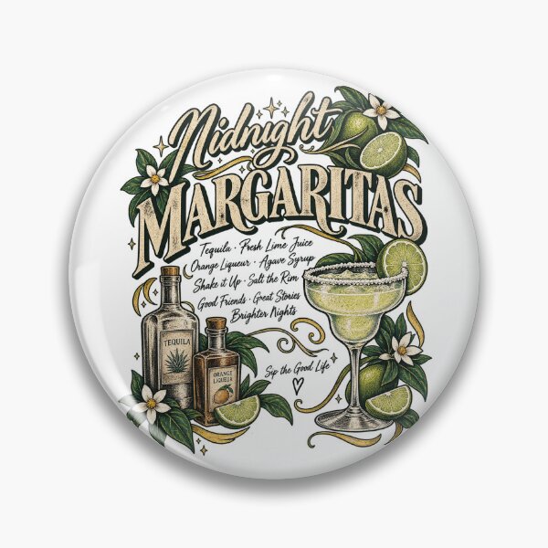 Item preview, Midnight Margaritas Vintage Cocktail Recipe Bar Design designed and sold by GiftsProShop.