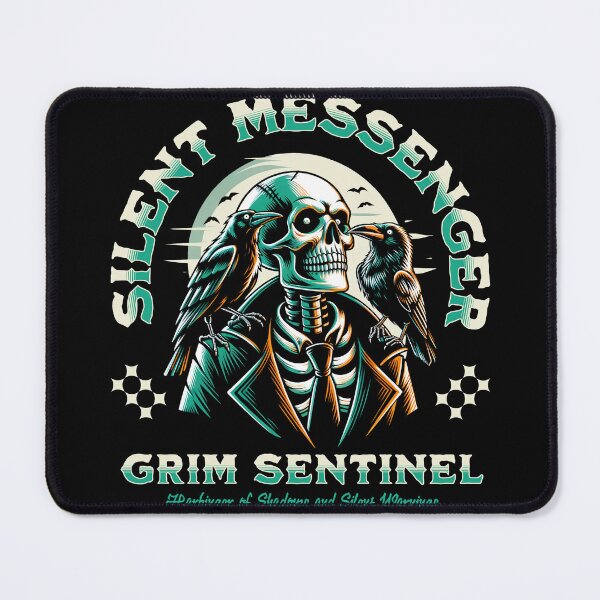 Item preview, Silent Messenger Grim Sentinel Gothic Tee | Skull Raven Graphic Shirt | Dark Art Tshirt designed and sold by baretyas.