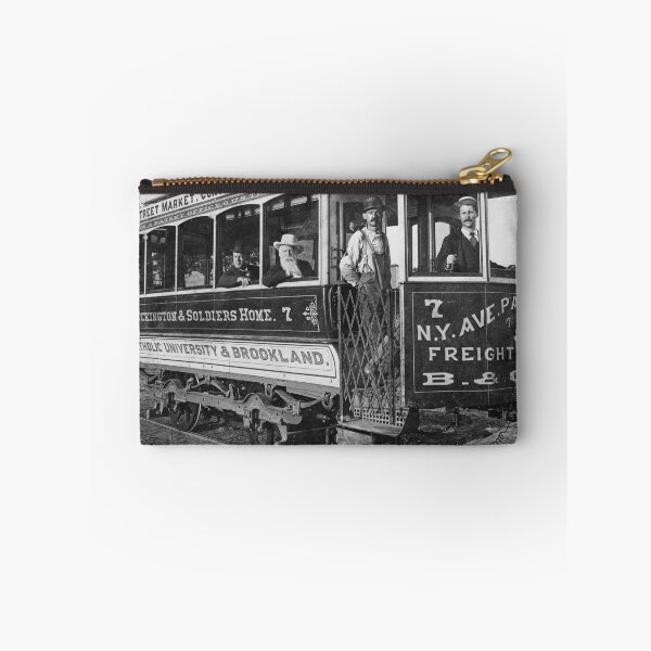 Item preview, Vintage Street car, Washington, D.C. black and white photographic art print circa 1890 designed and sold by Astrid Arkhangelsky.
