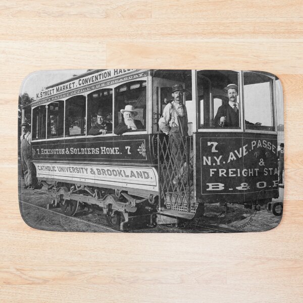 Item preview, Vintage Street car, Washington, D.C. black and white photographic art print circa 1890 designed and sold by Astrid Arkhangelsky.