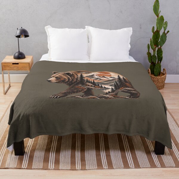 Item preview, Walking Bear Mountain Wilderness Vintage Double Exposure designed and sold by BROHLine Studio.