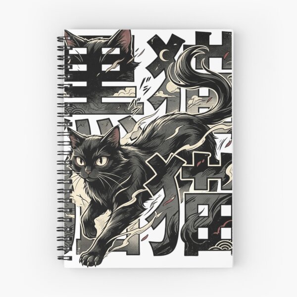 Item preview, Japanese Black Cat Kanji Streetwear Bakeneko Anime Graphic designed and sold by mood-draftsman.