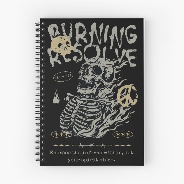 Item preview, Burning Resolve Skeleton Fire Graphic Tee | Dark Art Streetwear Shirt | Gothic Tshirt Men designed and sold by vec4u.