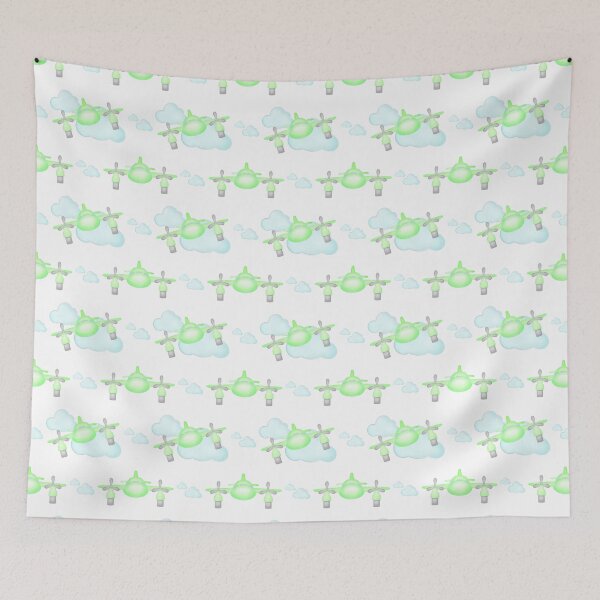 Item preview, Green Airplane Pattern for Boys and Kids designed and sold by PatternUnique.