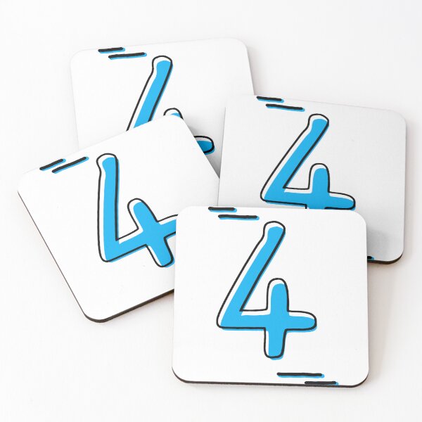 Item preview, Number 4 - Bold Blue Artistic Numeral Design designed and sold by Dyche Studio.