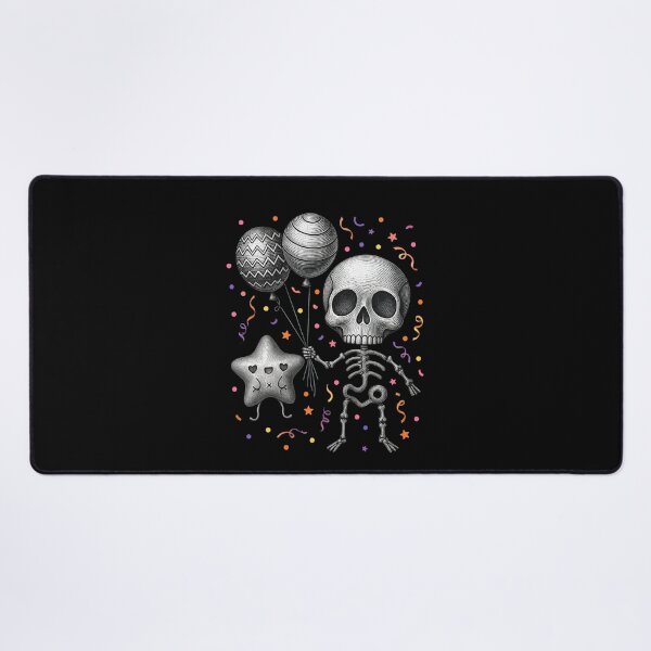 Item preview, Cute Skeleton with Balloons Vintage Engraving Halloween Kawaii Star designed and sold by HealingEraInk.