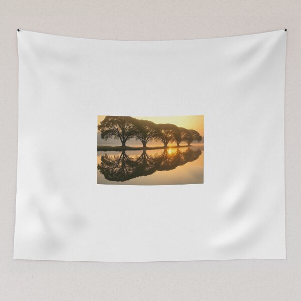Item preview, Golden Sunset Trees by the Lake designed and sold by Mystic & Celestial Art.