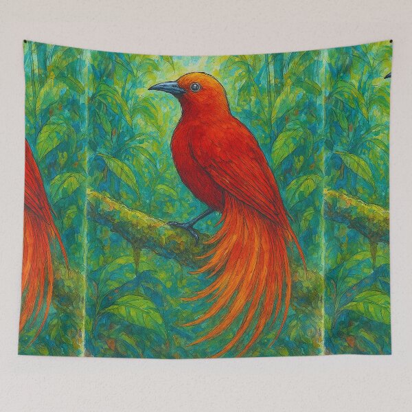 Item preview, Bird of Paradise Painting – Colourful Tropical Bird Artwork designed and sold by GalleryKauffeld.