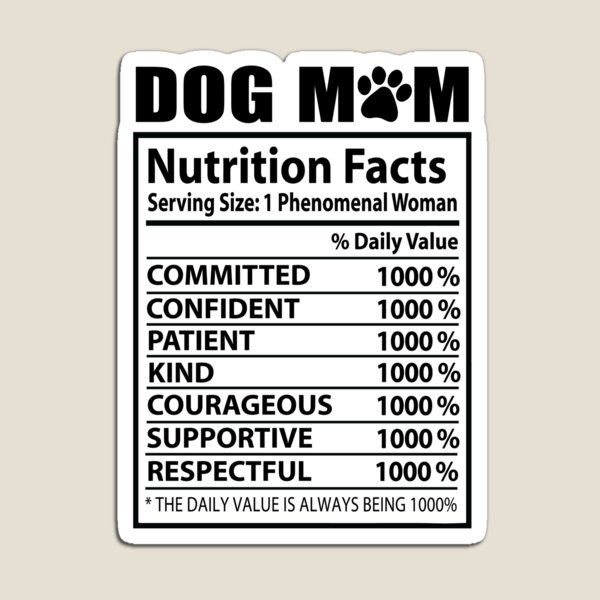 Item preview, Dog Mom Nutrition Facts Funny Pet Lover Gift designed and sold by ShopFanCreation.