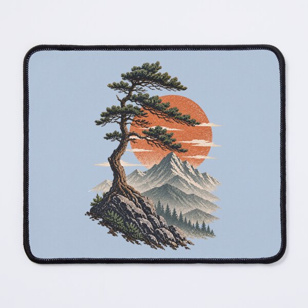 Item preview, Windswept Pine Mountain Sunset Vintage Landscape designed and sold by BROHLine Studio.