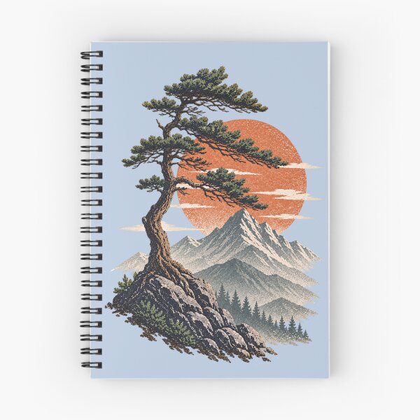 Item preview, Windswept Pine Mountain Sunset Vintage Landscape designed and sold by BROHLine Studio.