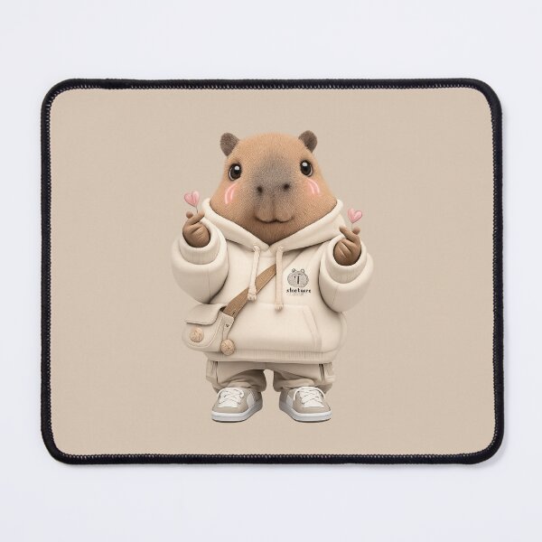 Item preview, Kawaii capybara hoodie making Korean finger heart | Korean Streetwear Animal designed and sold by Moons Studio.