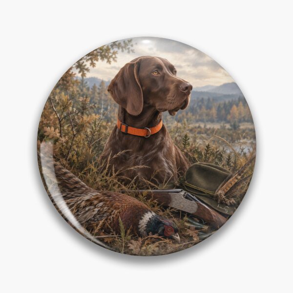 Item preview, German Shorthaired Pointer – Autumn Pheasant Hunting designed and sold by TammyHunterArt.