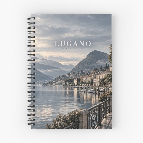 Item preview, Lugano Cinematic Monochrome Lakeside Artwork designed and sold by MichaeIRellov.