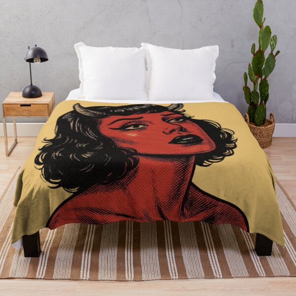 Item preview, Retro Demon Woman with Black Horns designed and sold by NF Designs Studio DTF.