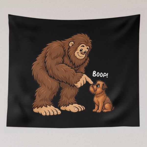 Item preview, Bigfoot and Brussels Griffon Boop Fun Design Sasquatch designed and sold by rafaeltto.