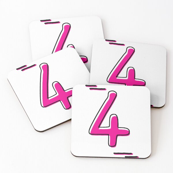 Item preview, Number 4 - Bold Pink Artistic Numeral Design designed and sold by Dyche Studio.