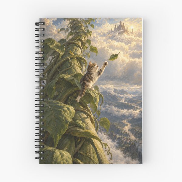 Item preview, Cat Ascending the Giant Beanstalk designed and sold by Ocelot-T.