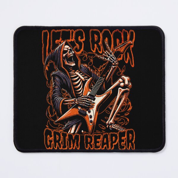 Item preview, Let's Rock Grim Reaper Guitar Tee | Halloween Skeleton Graphic Shirt | Rock Music Tshirt Men designed and sold by vec4u.