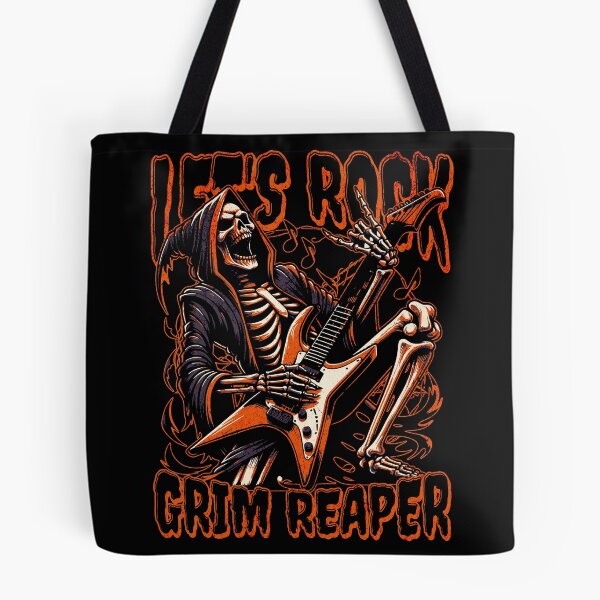 Item preview, Let's Rock Grim Reaper Guitar Tee | Halloween Skeleton Graphic Shirt | Rock Music Tshirt Men designed and sold by vec4u.