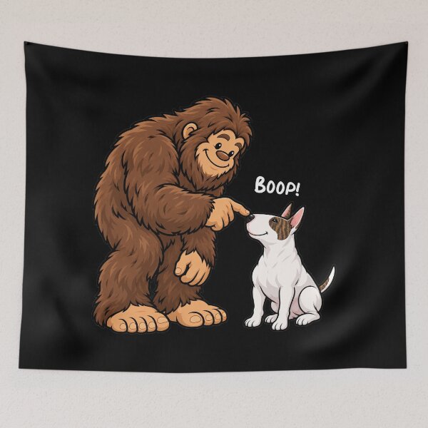 Item preview, Bigfoot and Bull Terrier Boop Fun Design Sasquatch designed and sold by rafaeltto.