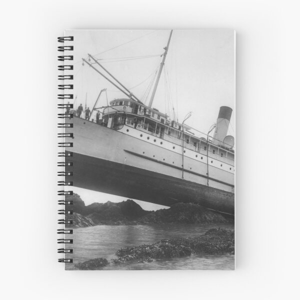 Item preview, Shipwrecked, S.S. Princess May wrecked on August 5, 1910 funny nautical maritime black and white vintage photographic art print designed and sold by Astrid Arkhangelsky.