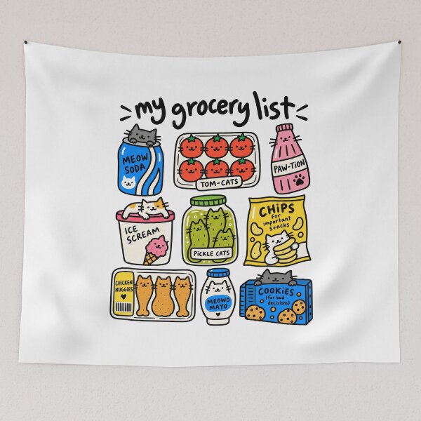 Item preview, Funny Cat Grocery Store Food Puns designed and sold by MonkiFlipp.