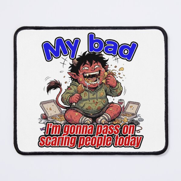 Item preview, My Bad I’m Gonna Pass On Scaring People Today – Funny Demon Pizza Lover Halloween Design designed and sold by LOVEARTDESIGN.