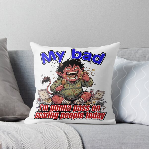 Item preview, My Bad I’m Gonna Pass On Scaring People Today – Funny Demon Pizza Lover Halloween Design designed and sold by LOVEARTDESIGN.