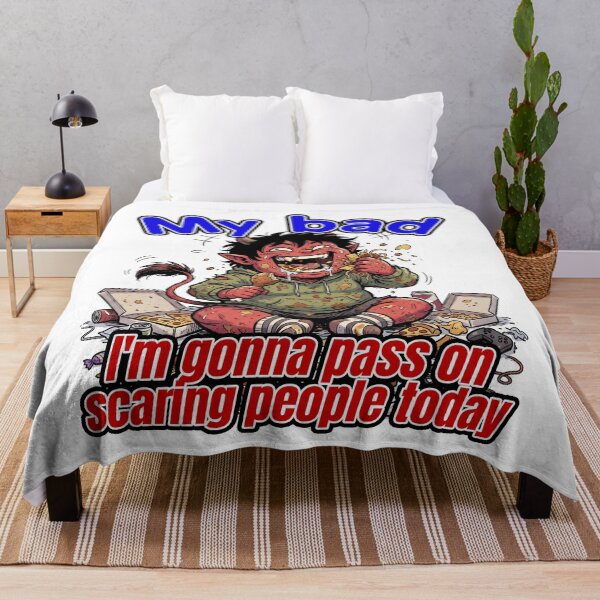 Item preview, My Bad I’m Gonna Pass On Scaring People Today – Funny Demon Pizza Lover Halloween Design designed and sold by LOVEARTDESIGN.