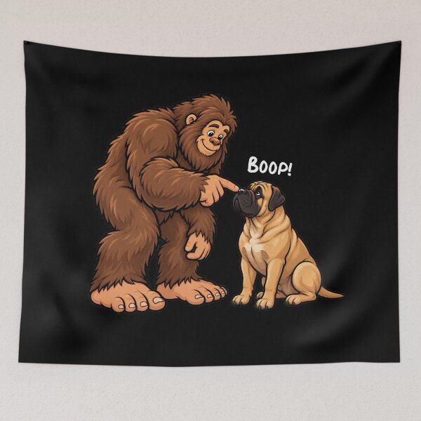 Item preview, Bigfoot and Bullmastiff Boop Fun Design Sasquatch designed and sold by rafaeltto.