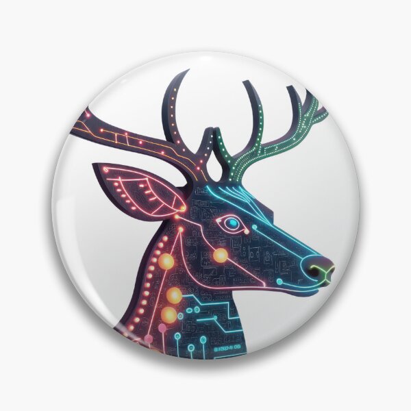 Item preview, Cyberpunk Neon Circuit Stag Deer designed and sold by Angellacelin.