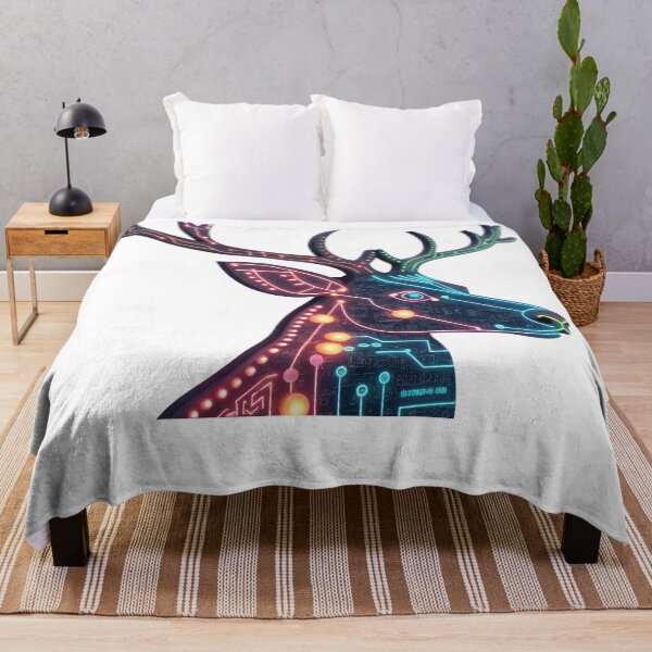 Item preview, Cyberpunk Neon Circuit Stag Deer designed and sold by Angellacelin.