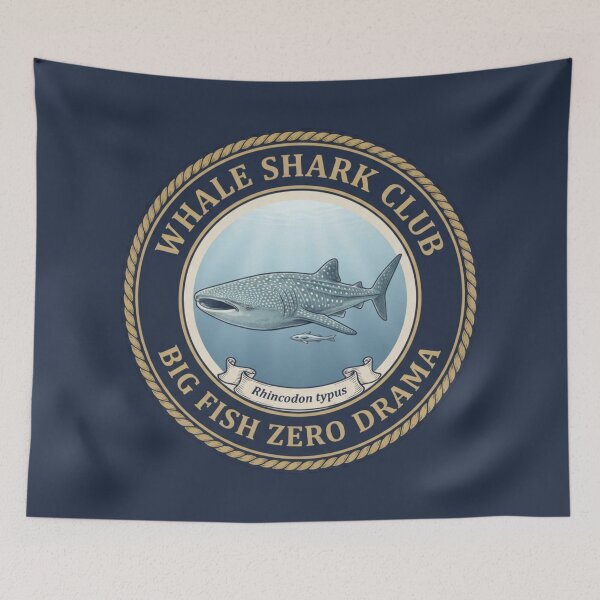 Item preview, Big Fish Zero Drama Whale Shark Humor Badge designed and sold by CalmCapy Co.