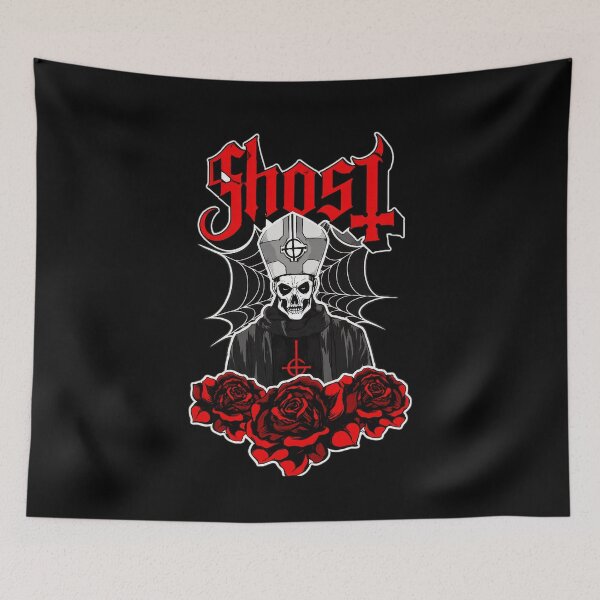 Item preview, GHOSTS Band Skull Papals Roses Dark  designed and sold by PalasGryzuary.