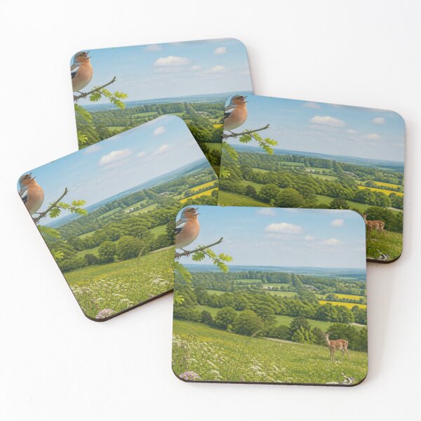 Item preview, Surrey Countryside Wildlife | British Birds Deer & Wildflower Landscape designed and sold by ThatSurreyLife.