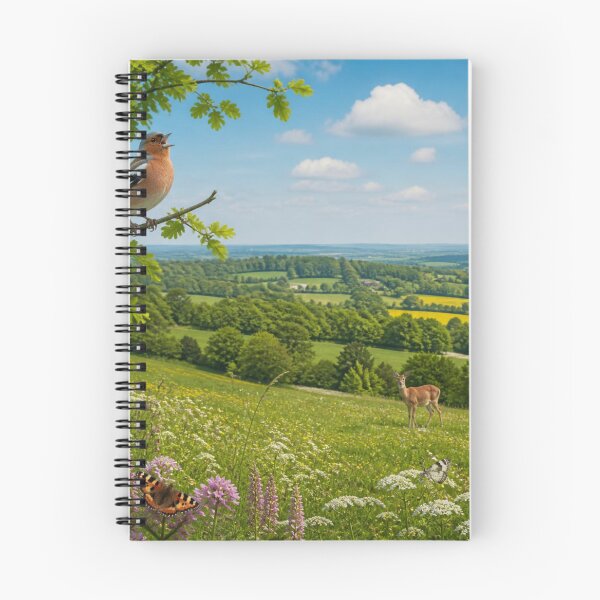 Item preview, Surrey Countryside Wildlife | British Birds Deer & Wildflower Landscape designed and sold by ThatSurreyLife.