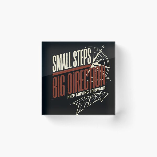 Item preview, Small Steps Big Direction Motivational Vintage Typography Design designed and sold by @SHINTOSARTSTORE.