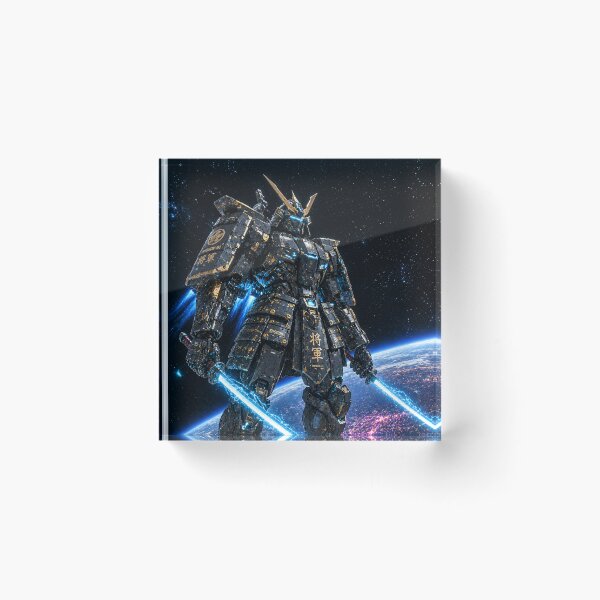 Item preview, Dark Samurai Mecha Above a Neon Planet designed and sold by MouradStudio.