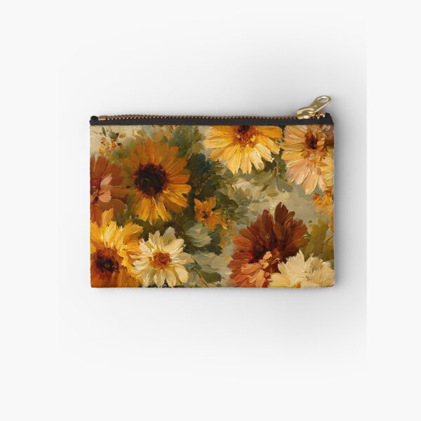 Item preview, Vintage Oil Painting Autumn Floral — Golden Yellow Dahlias and Sunflowers Art designed and sold by LYAN-STORE.