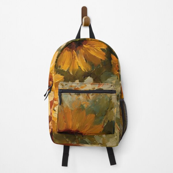 Item preview, Vintage Oil Painting Autumn Floral — Golden Yellow Dahlias and Sunflowers Art designed and sold by LYAN-STORE.
