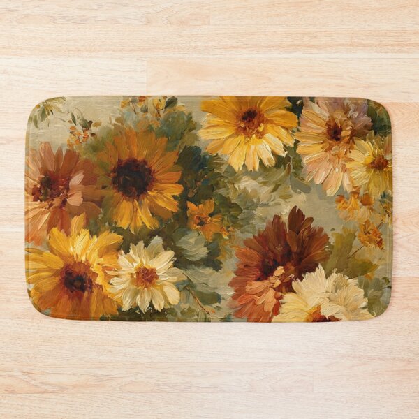 Item preview, Vintage Oil Painting Autumn Floral — Golden Yellow Dahlias and Sunflowers Art designed and sold by LYAN-STORE.