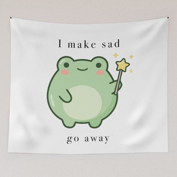 Item preview, Cute Frog Wizard I Make Sad Go Away designed and sold by Cozy Moss Studio.
